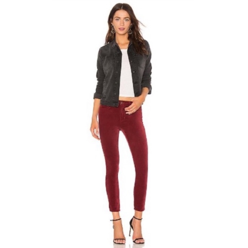 L’AGENCE Marco high rise skinny red corduroy jeans